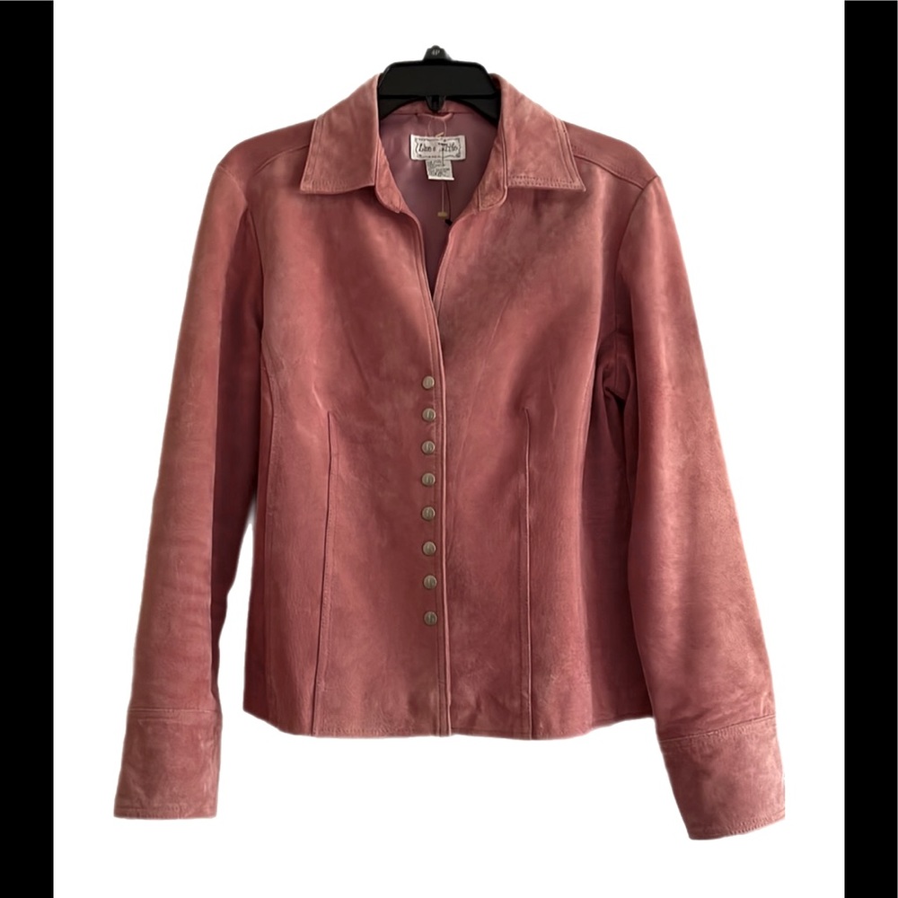 Vintage Live a Little mauve suede jacket size M